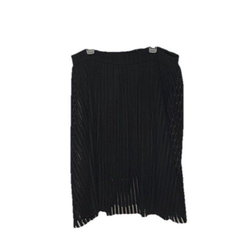Torrid Black Pleated Skirt Size 18 Knit Lined Zip Back Raw Hem